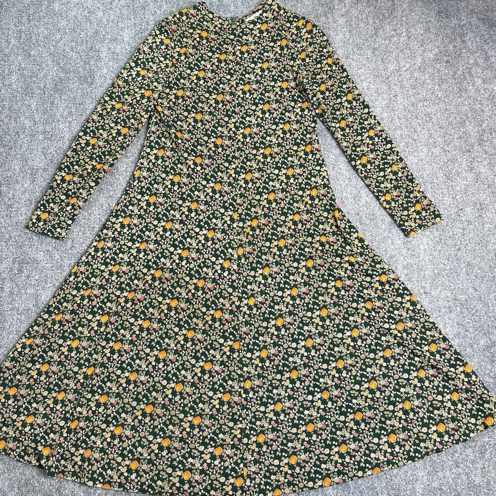 Diane Von Furstenberg Vintage Saks Fifth Avenue Knit Dress Size 8 Green Floral - Picture 10 of 16